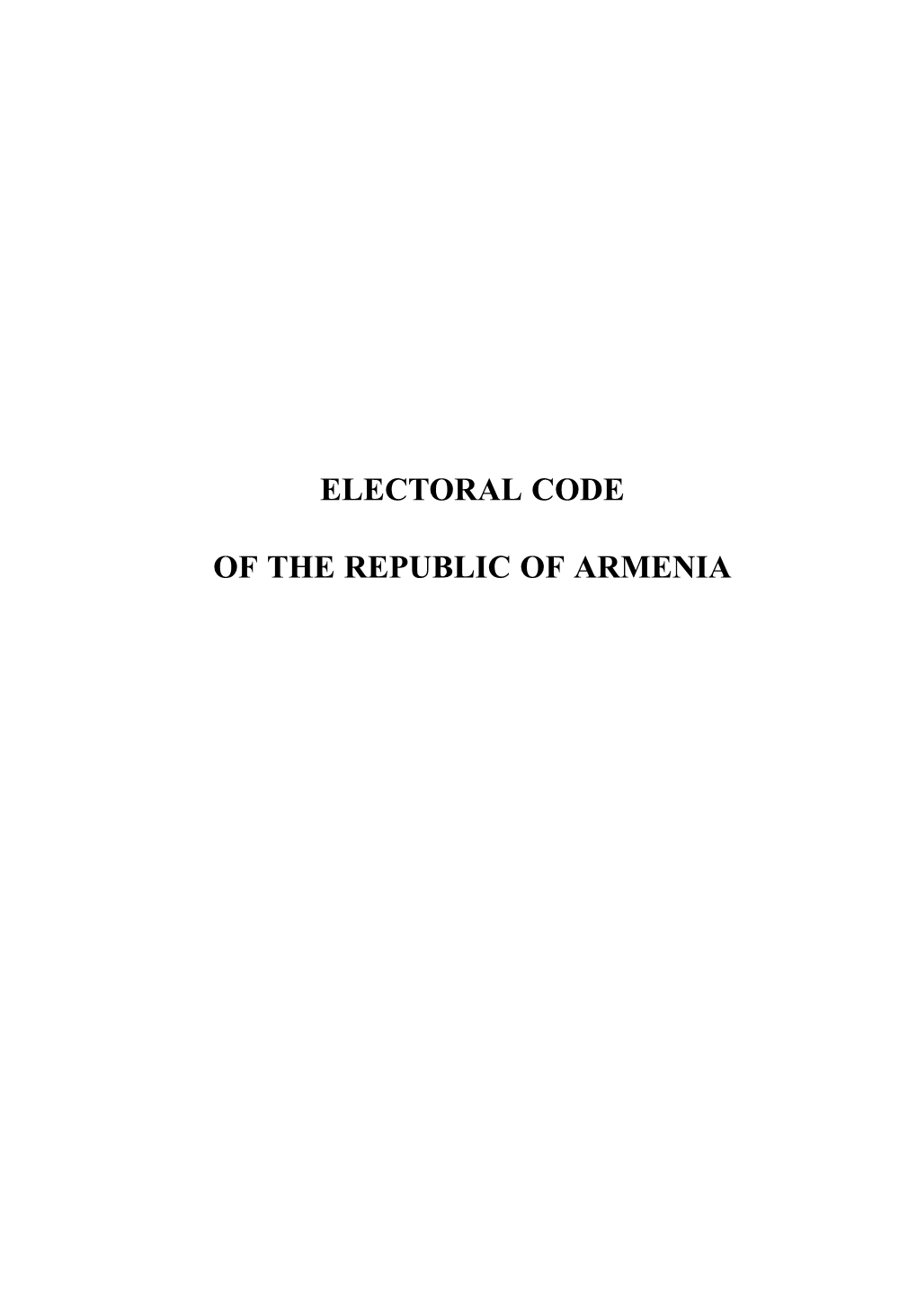 Electoral Code of the Republic of Armenia 99