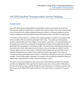 Student Transportation Survey (2014)