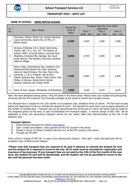 School Transport Services LLC STS/OP/03/08