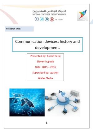 Communication Devices: History and Development