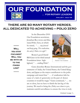 Our Foundation … for Rotary Leaders