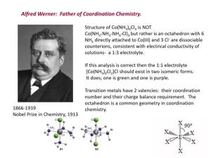 Alfred Werner: Father of Coordination Chemistry