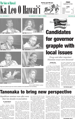 Candidates for Governor Grapple with Local Issues