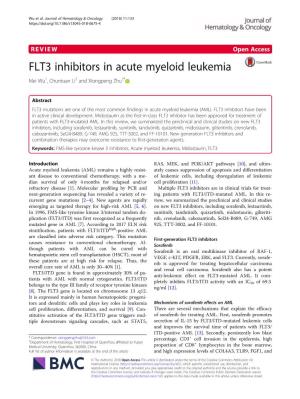 FLT3 Inhibitors in Acute Myeloid Leukemia Mei Wu1, Chuntuan Li2 and Xiongpeng Zhu2*