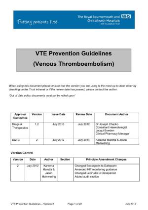 RBCH VTE Prevention Guidelines