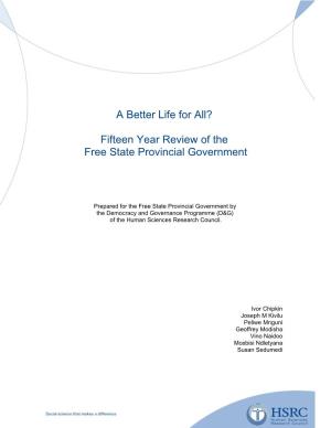 General Observations About the Free State Provincial Government