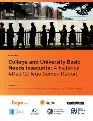 University Basic Needs Insecurity: a National #Realcollege Survey Report