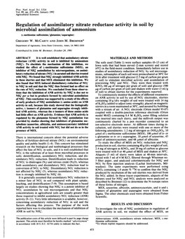 Microbial Assimilation of Ammonium (L-Methionine Sulfoximine/Glutamine/Asparagine) GREGORY W