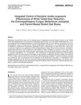 Integrated Control of Nymphal Ixodes Scapularis