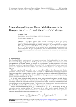 Muon Charged Lepton Flavor Violation Search in Europe: the Μ+ → E+Γ and the Μ+ → E+E−E+ Decays