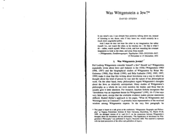 Was Wittgenstein a Jew?*