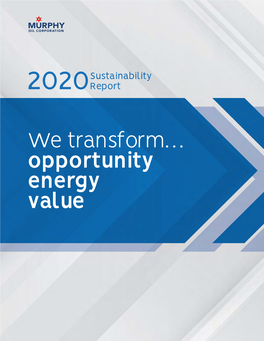 We Transform… Opportunity Value Energy