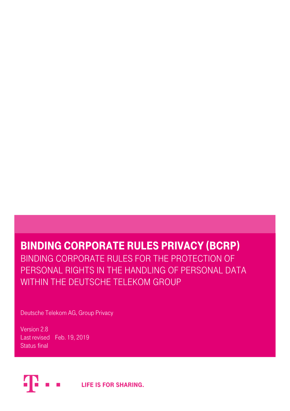 Binding Corporate Rules Privacy
