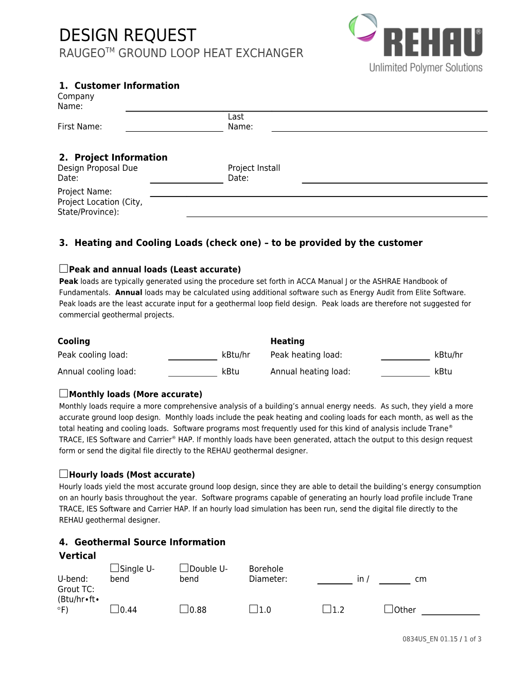 Design Request Form - RAUGEO Commercial