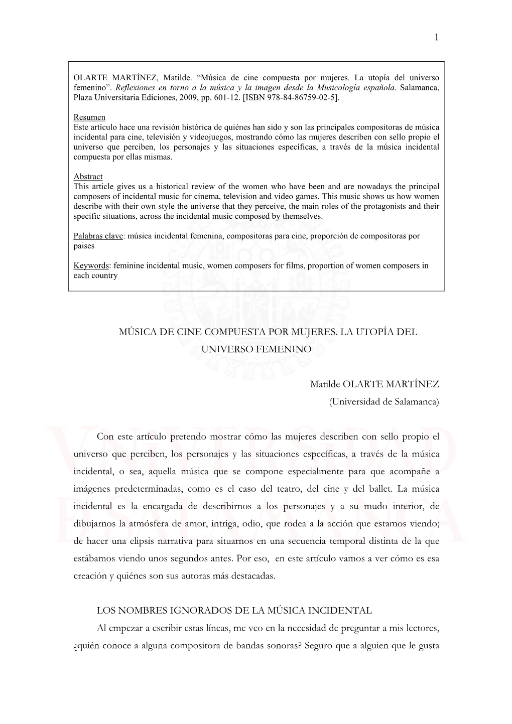 Música Compuesta Por Mujeres, Actas 2009