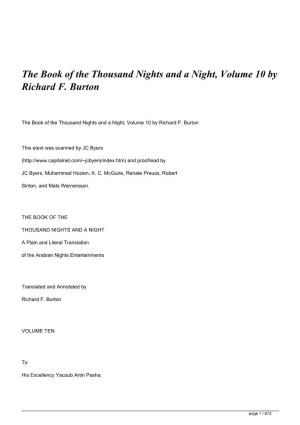 The Book of the Thousand Nights and a Night, Volume 10 by Richard F