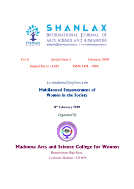 Madonna Arts and Science College for Women Rameswaram High Road, Virahanur, Madurai - 625 009