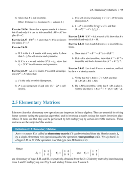2.5 Elementary Matrices