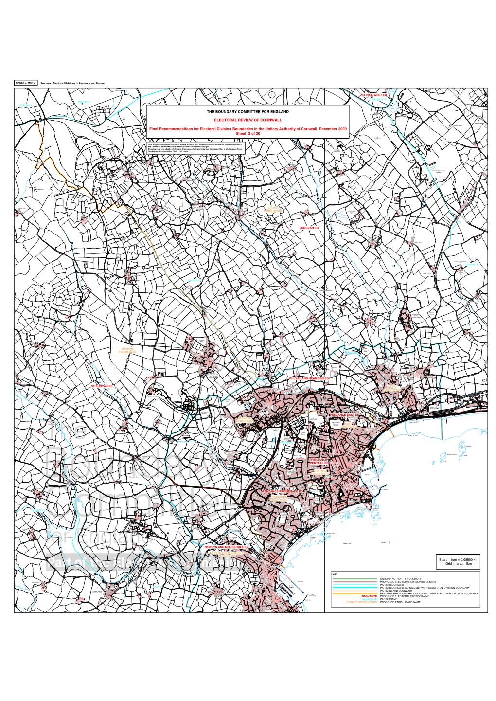 MAP 2 Proposed Electoral Divisions in Penzance and Madron