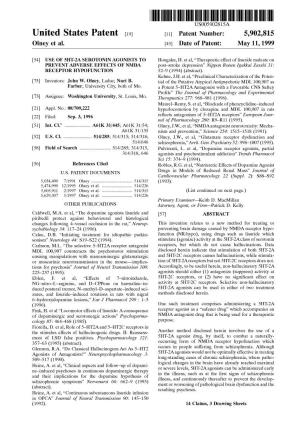 United States Patent (19) 11 Patent Number: 5,902,815 Olney Et Al