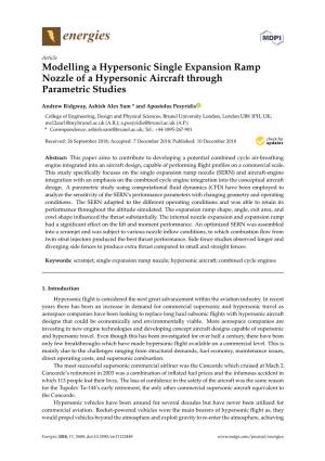 Modelling a Hypersonic Single Expansion Ramp Nozzle of a Hypersonic Aircraft Through Parametric Studies