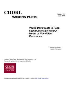 CDDRL Number 114 WORKING PAPERS June 2009
