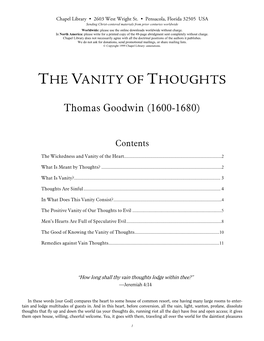 Vanity of Thoughts