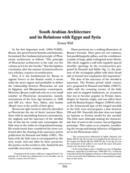 South Arabian Architecture and Its Relations with Egypt and Syria Ernest Will