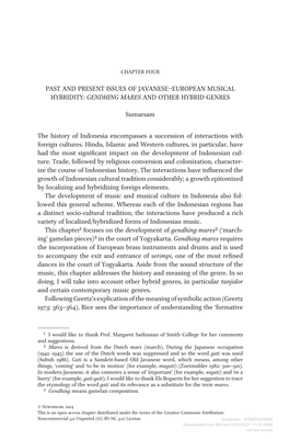 Past and Present Issues of Javanese–European Musical Hybridity: Gendhing Mares and Other Hybrid Genres