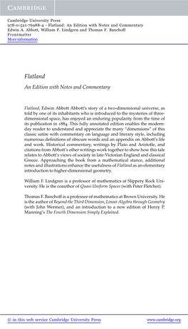 Flatland: an Edition with Notes and Commentary Edwin A