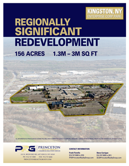 KINGSTON, NY ENTERPRISE Corp Park REGIONALLY SIGNIFICANT REDEVELOPMENT 156 ACRES 1.3M – 3M SQ FT