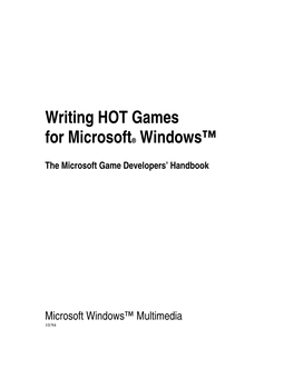 Writing HOT Games for Microsoft Windows