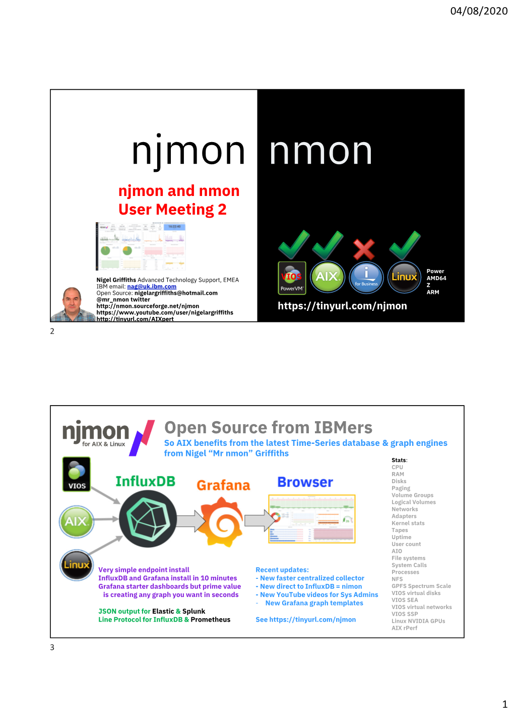 Nmon Njmon and Nmon User Meeting 2