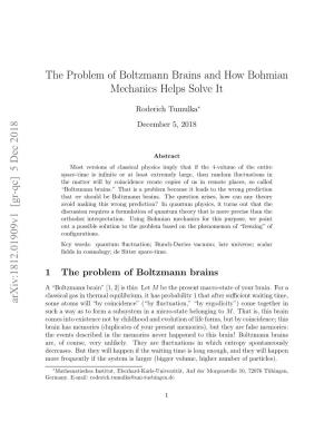 The Problem of Boltzmann Brains and How Bohmian Mechanics Helps Solve It