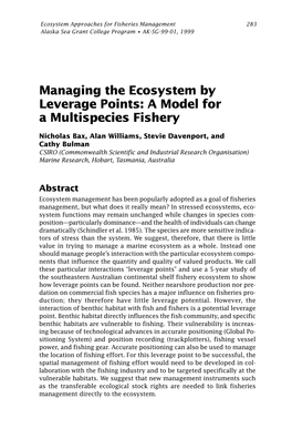 Ecosystem Approaches for Fisheries Management, Part 4