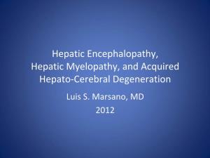 Hepatic Encephalopathy, Hepatic Myelopathy, and Acquired Hepato‐Cerebral Degeneration Luis S