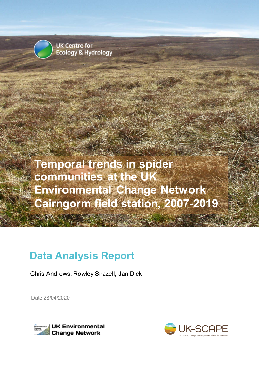 Spider Community and Species Trends at the UK Environmental Change Network Cairngorm Field Station, 2007-2019