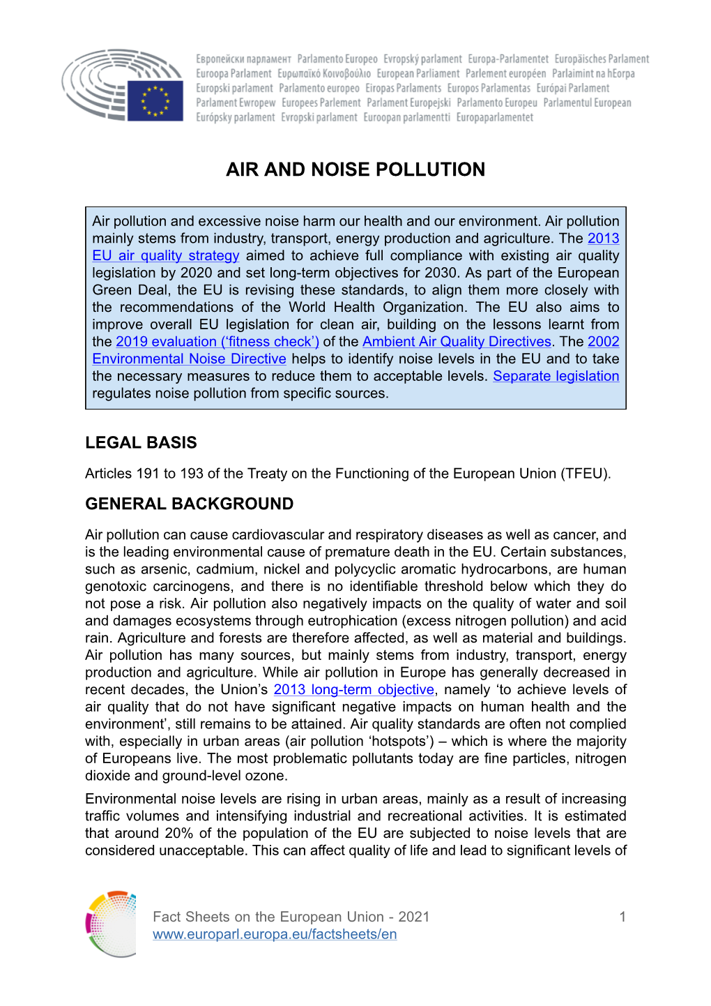 Air and Noise Pollution