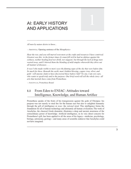 Ai: Early History 1 and Applications