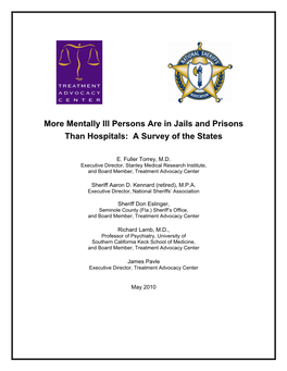 Mentally Ill Persons Are in Jails and Prisons Than Hospitals: a Survey of the States