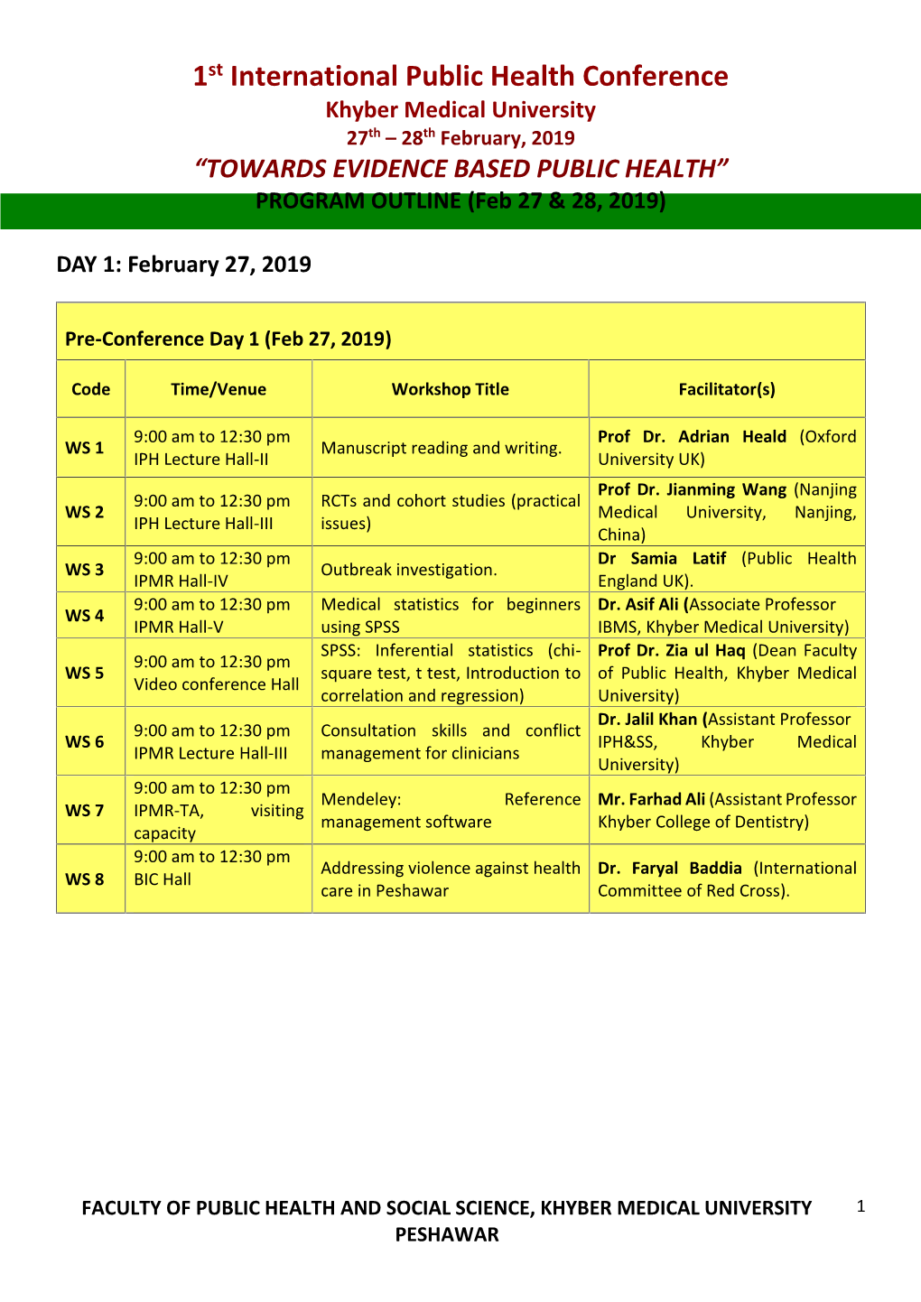 Kmu-Annual Health Research Conference 2012