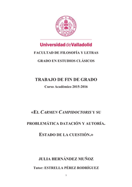 TRABAJO DE FIN DE GRADO Curso Académico 2015-2016