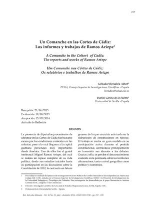 Un Comanche En Las Cortes De Cádiz: Los Informes Y Trabajos De Ramos Arizpe