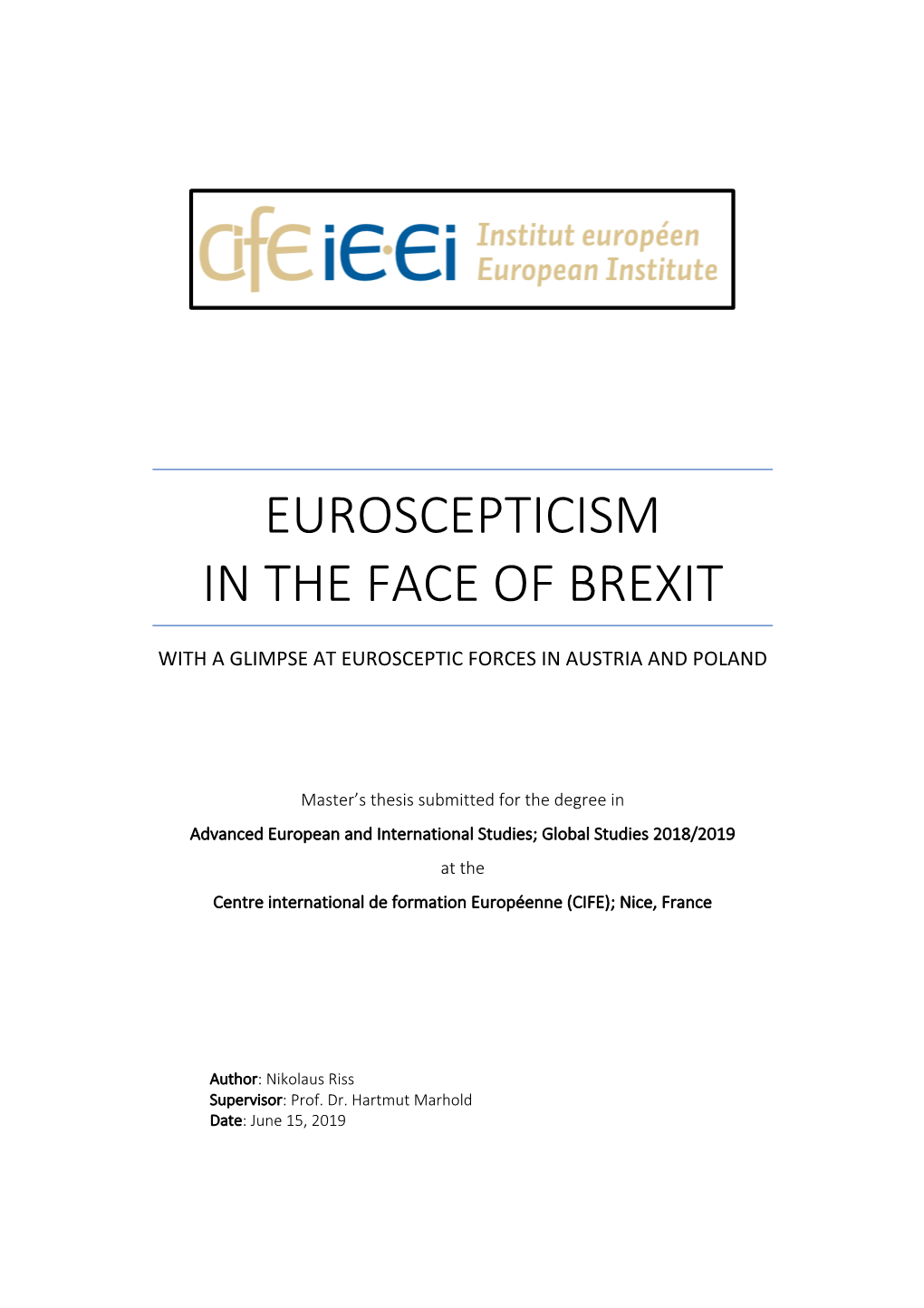 Euroscepticism in the Face of Brexit