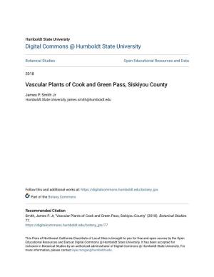 Vascular Plants of Cook and Green Pass, Siskiyou County