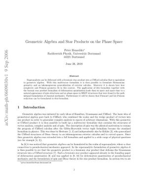 Geometric Algebra and Star Products on the Phase Space