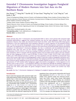 Extended Y Chromosome Investigation Suggests Postglacial