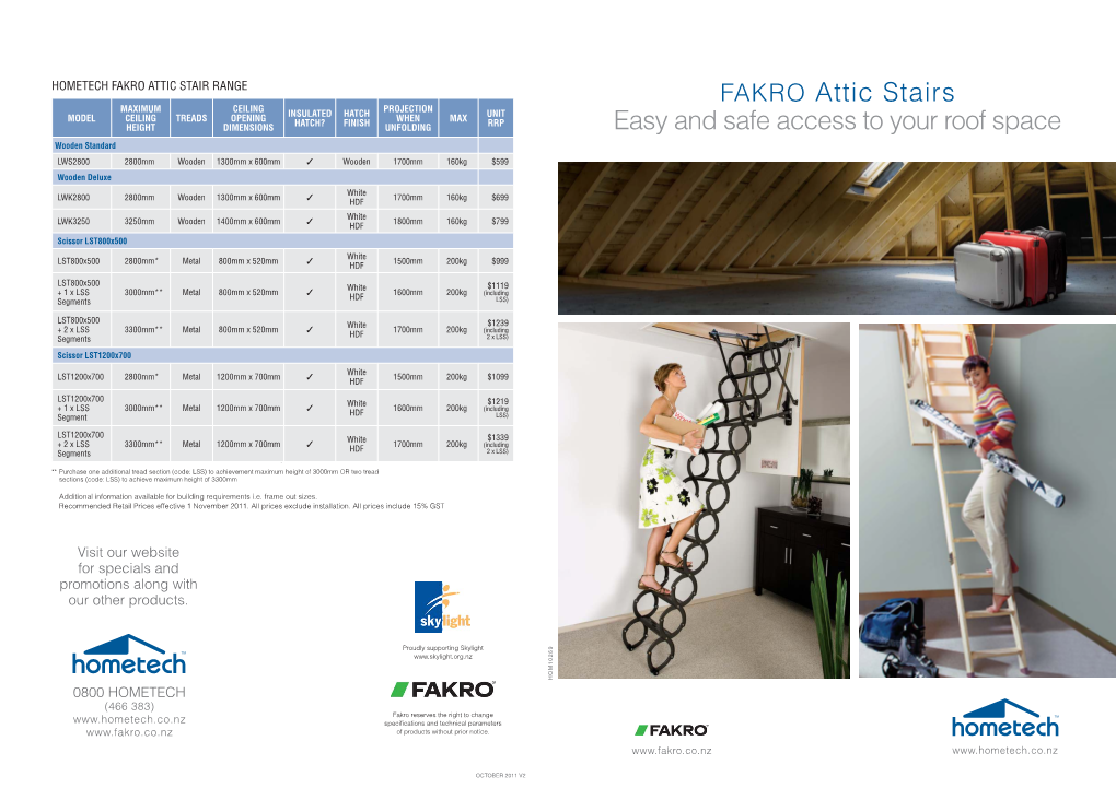 FAKRO Attic Stairs Easy and Safe Access to Your Roof Space