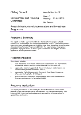 Roads Infrastructure Modernisation and Investment Programme