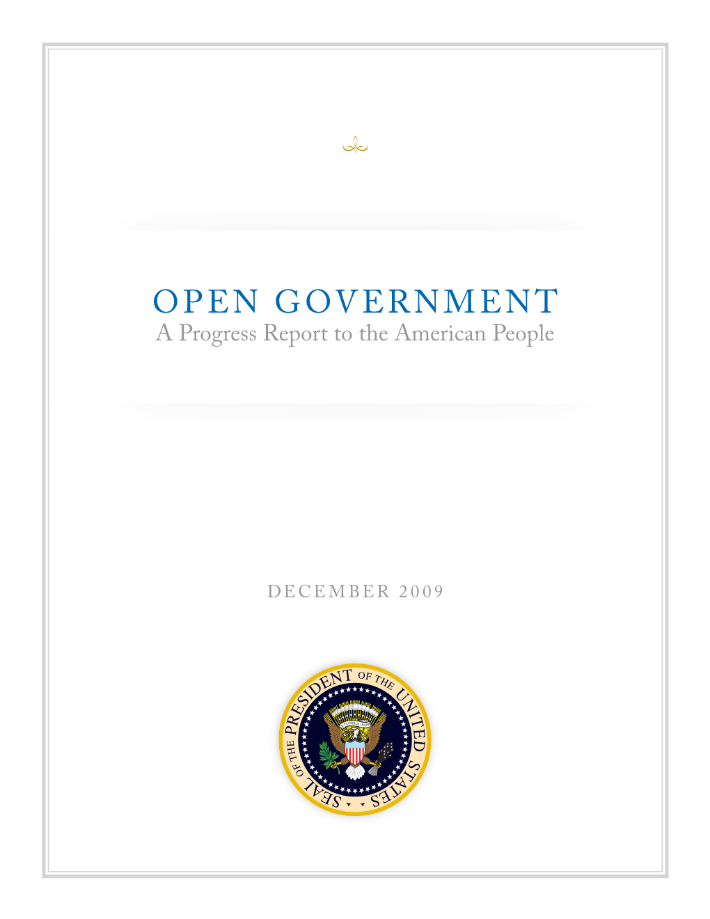 Open Government Progress Report to the American People